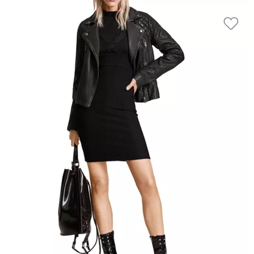 AllSaints Cargo Quilted Leather Biker Jacket